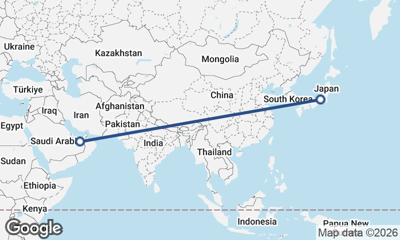 Japan to United Arab Emirates
