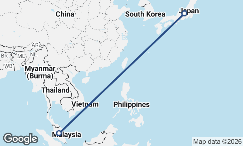 Japan to Malaysia