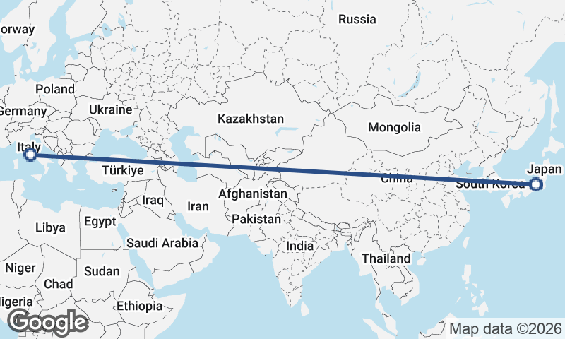 Japan to Italy