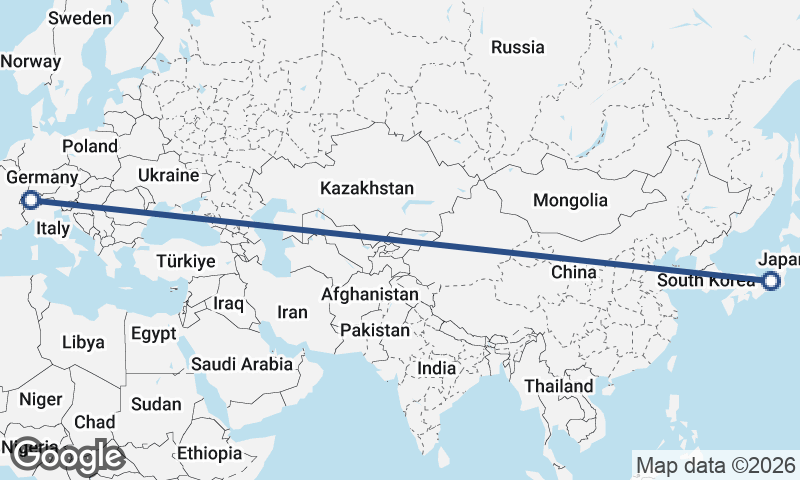Japan to Switzerland