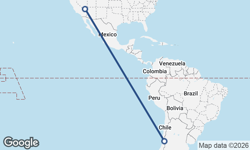 Las Vegas to Santiago