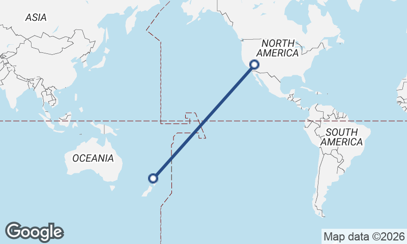 Las Vegas to Auckland
