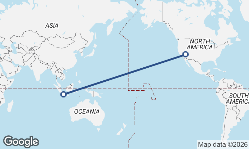 Las Vegas to Jakarta