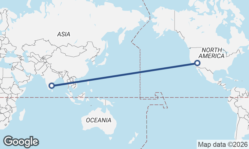 Las Vegas to Chennai