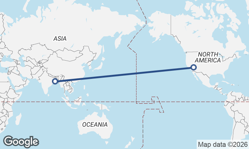 Las Vegas to Kolkata