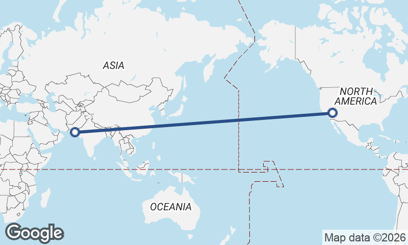 Las Vegas to Karachi