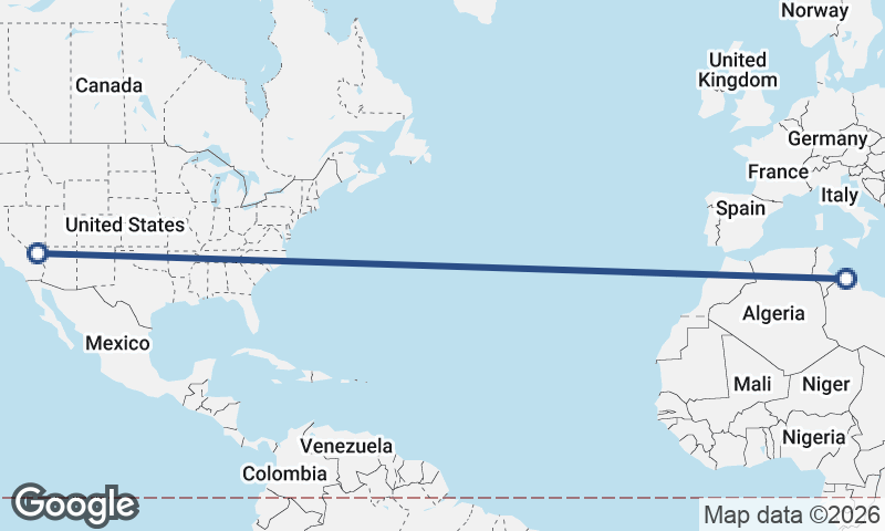 Las Vegas to Tripoli