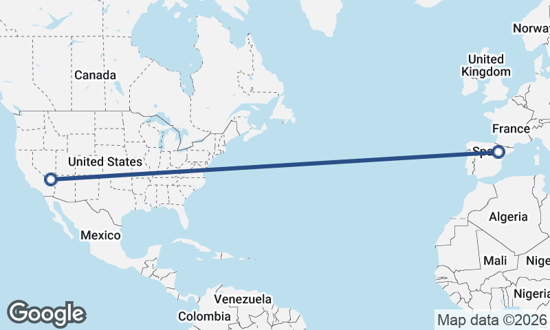 Las Vegas to Zaragoza