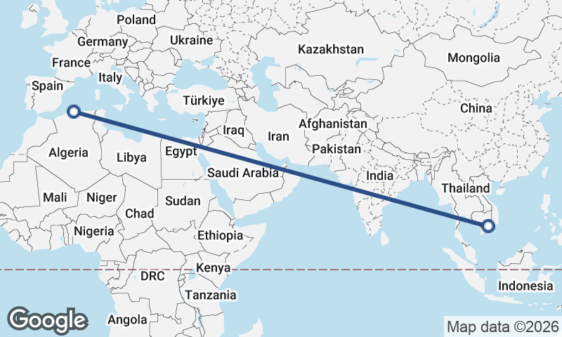 Algiers to Ho Chi Minh City