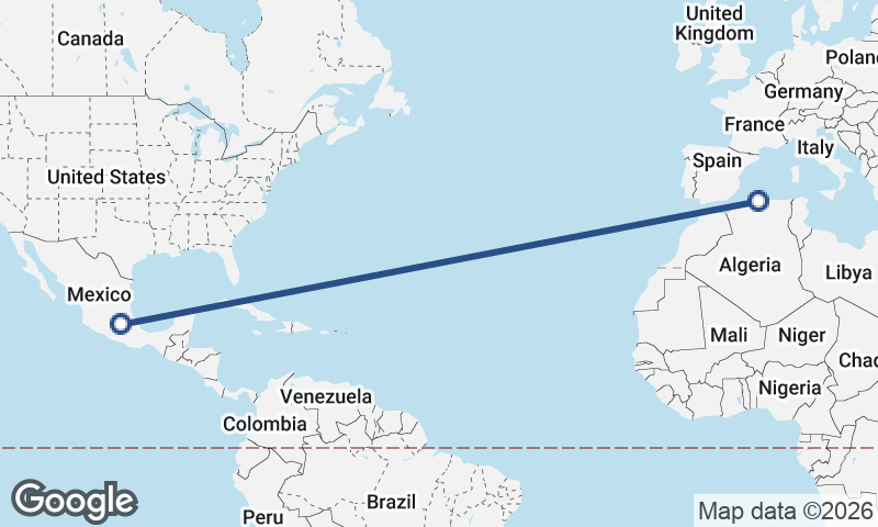Algiers to Mexico City
