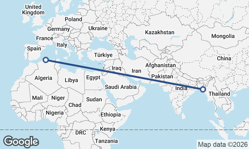 Algiers to Chittagong