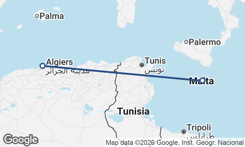 Algiers to Valletta