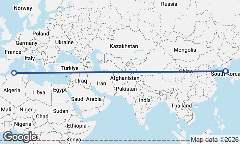 Algiers to Seoul