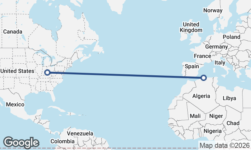 Algiers to Cincinnati