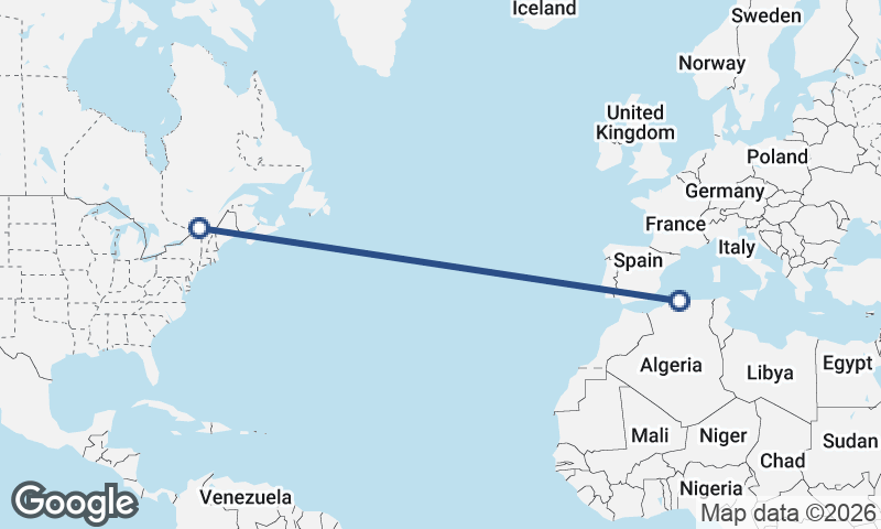 Algiers to Montréal