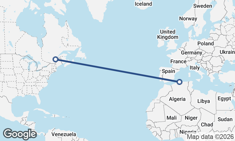 Algiers to Québec