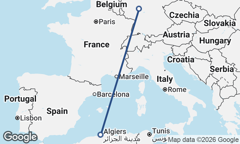 Algiers to Frankfurt