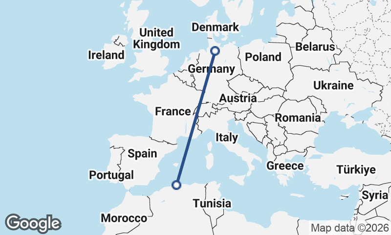 Algiers to Hamburg