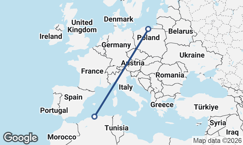 Algiers to Gdańsk