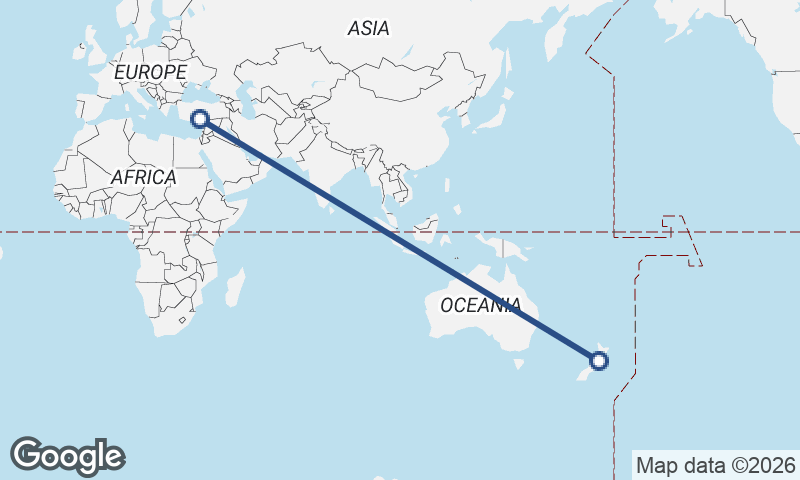 Mersin to Wellington