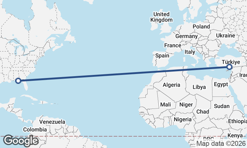 Mersin to Panama City
