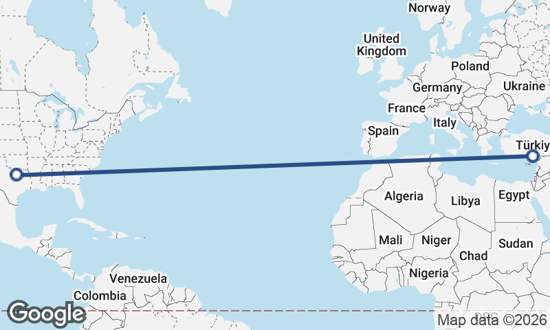 Mersin to Fort Worth