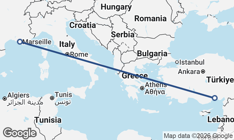 Mersin to Marseille