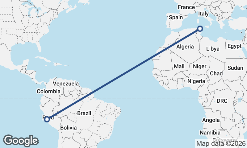 Tunis to Lima