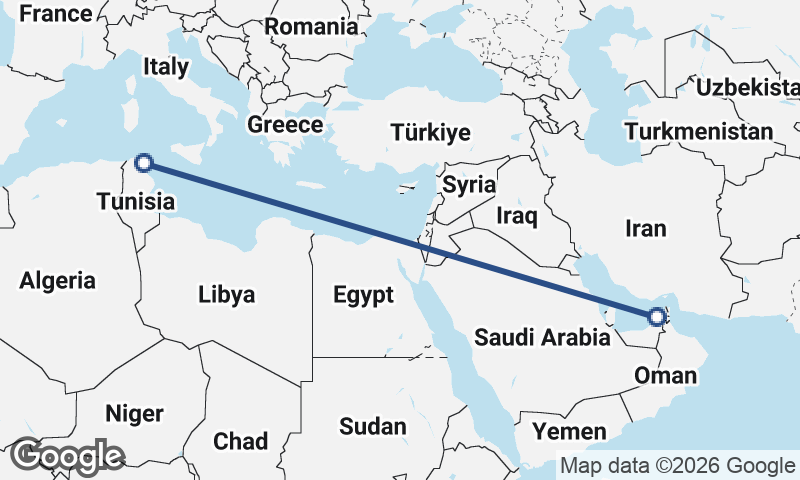 Tunis to Dubai