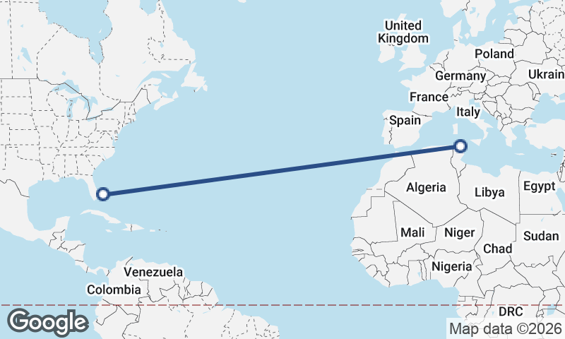 Tunis to Freeport City