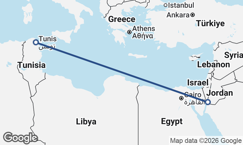 Tunis to Al ‘Aqabah