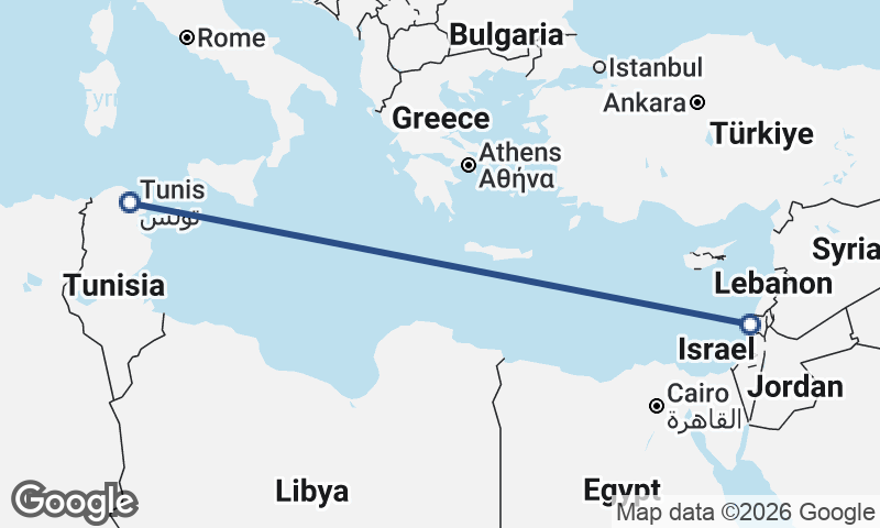 Tunis to Haifa