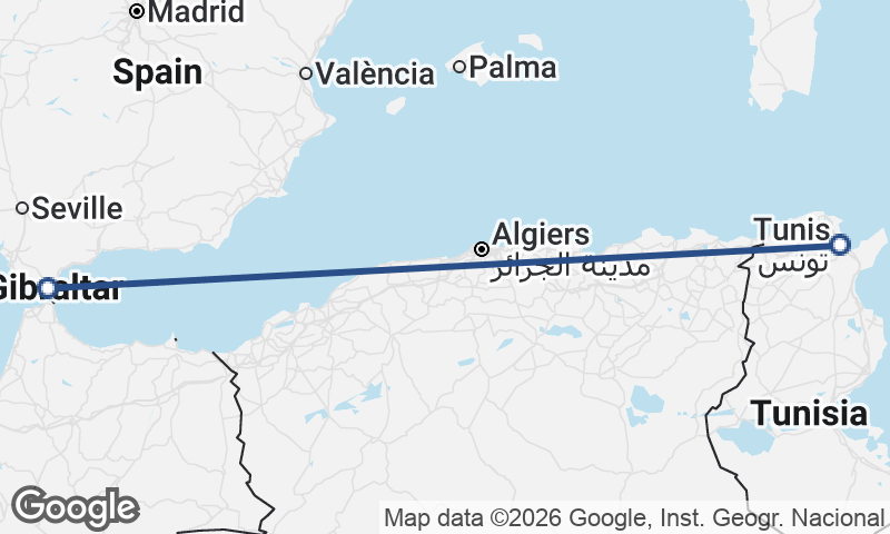 Tunis to Algeciras