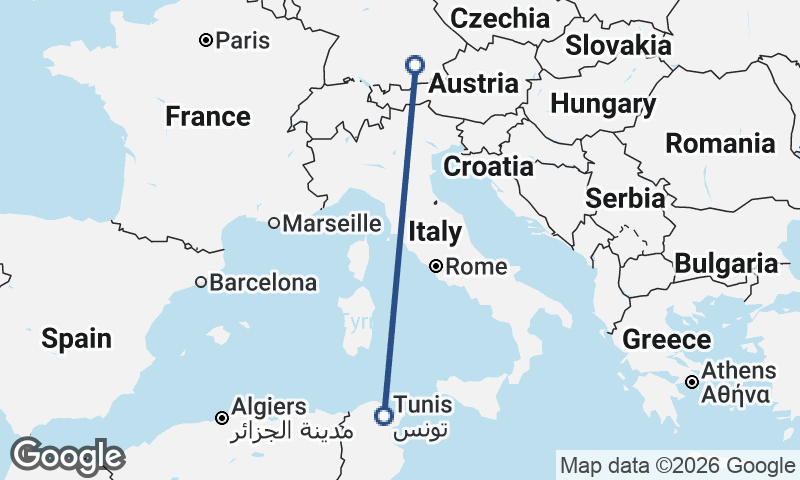 Tunis to Munich