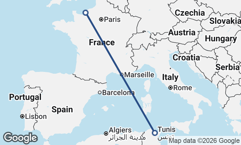 Tunis to Le Havre