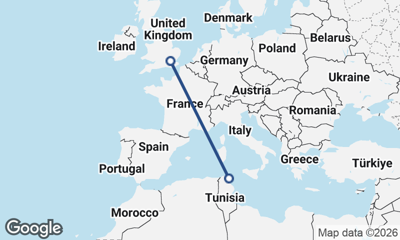 Tunis to London