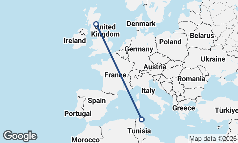 Tunis to Edinburgh