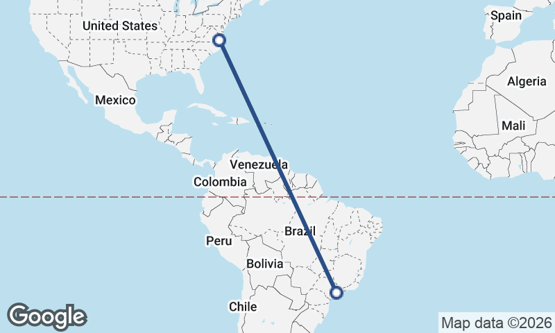 Norfolk to São Paulo