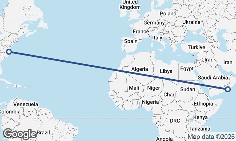 Norfolk to Şalālah