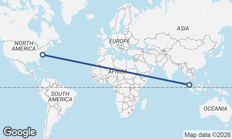 Norfolk to Kuala Lumpur