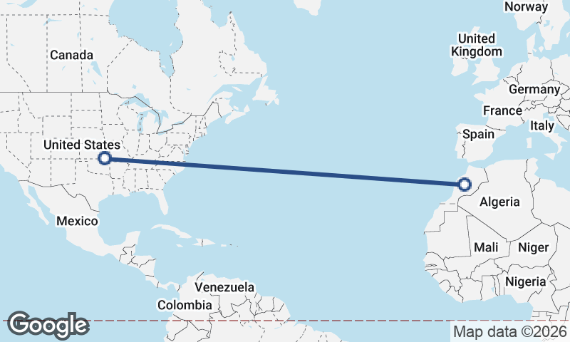 United States to Morocco