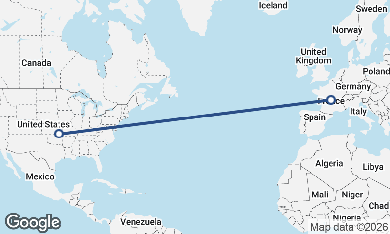 United States to France
