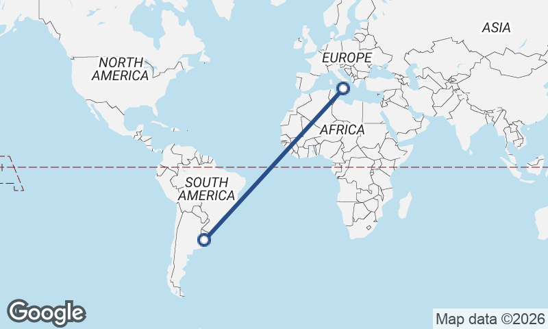 Catania to Montevideo