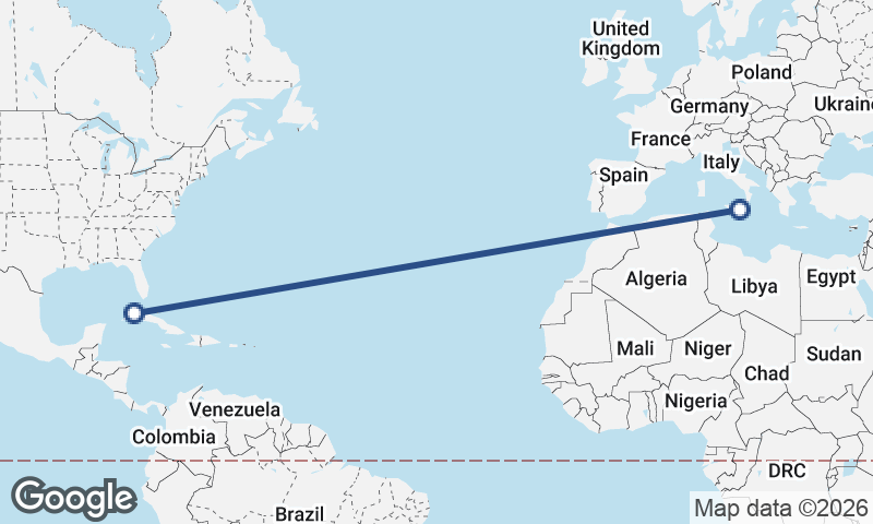 Catania to Havana