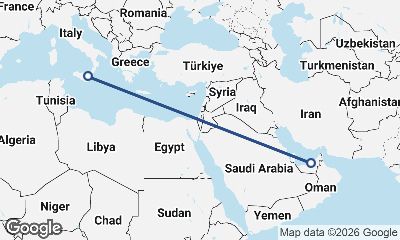 Catania to Abu Dhabi