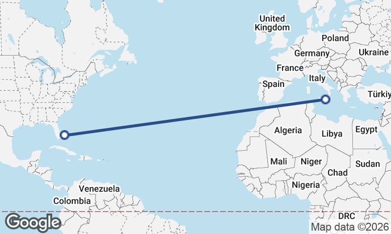 Catania to Freeport City