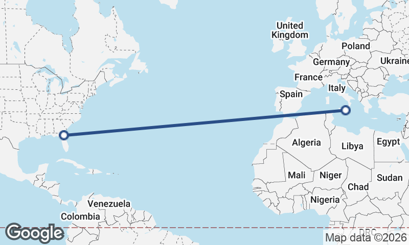 Catania to Jacksonville