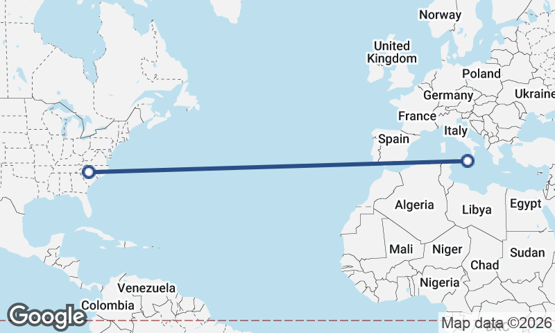 Catania to Charlotte
