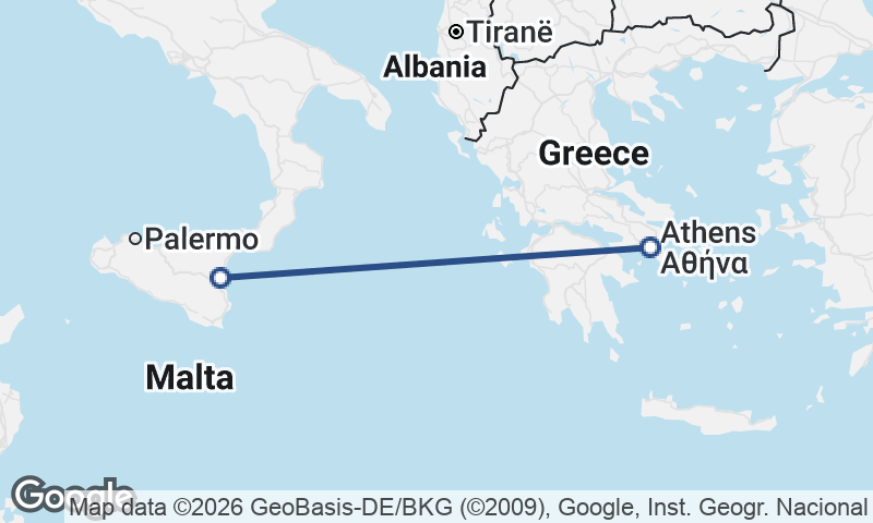 Catania to Athens