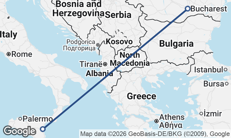 Catania to Bucharest